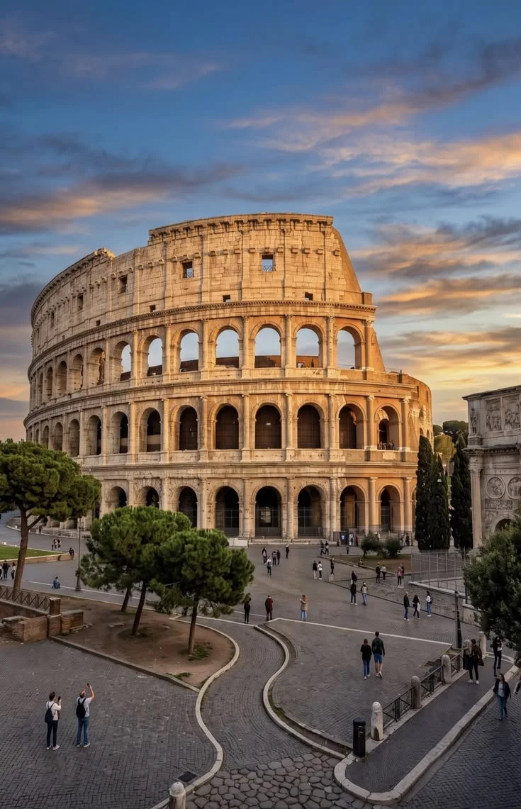 El Coliseo de Roma al atardecer