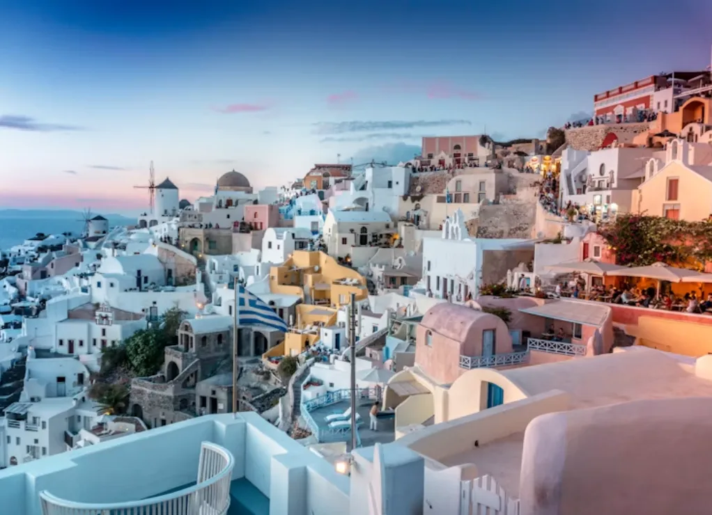 Santorini al anochecer